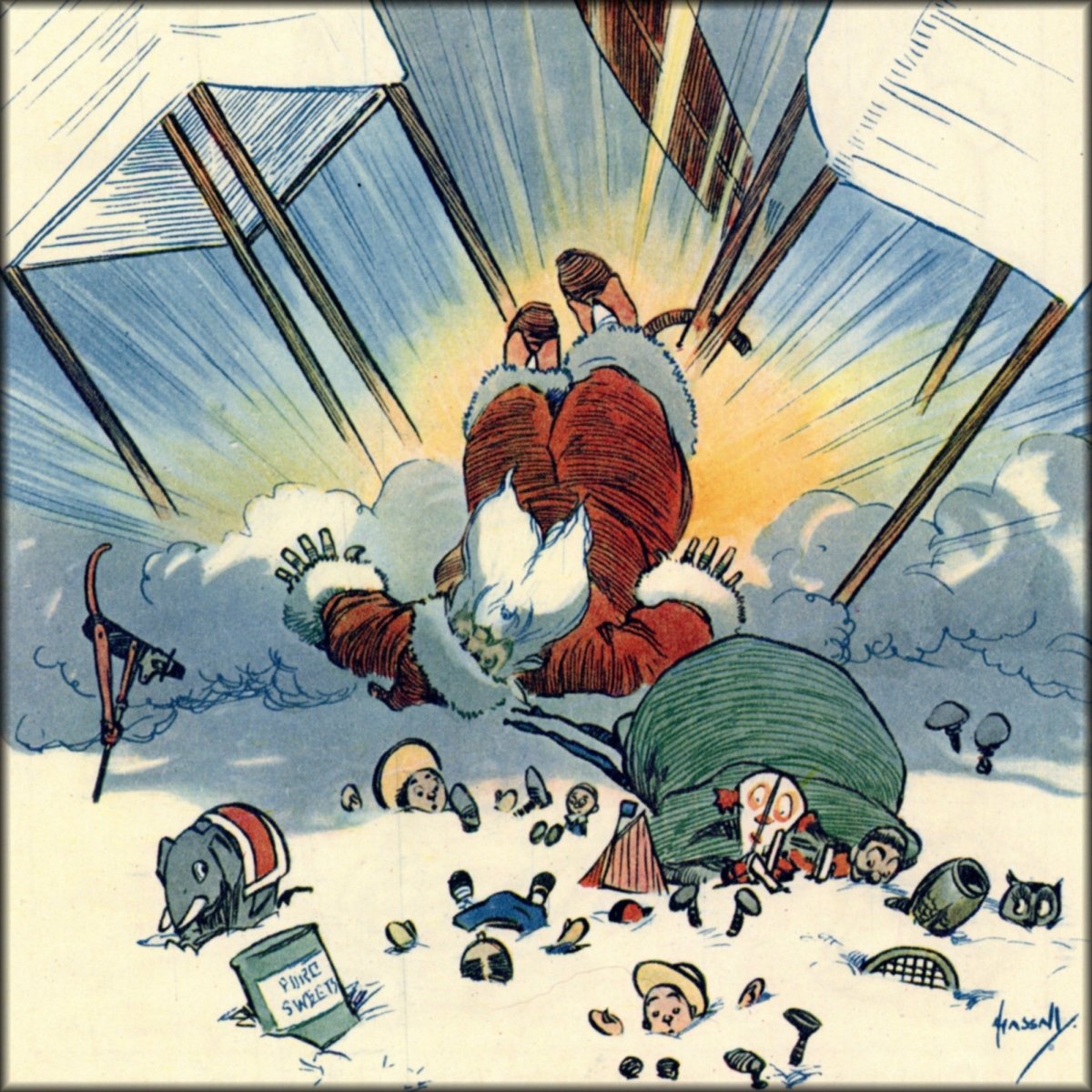 John Hassall (1868-1948) - A Bad Boy's Dream of Santa Claus | Digital Download - 1 image