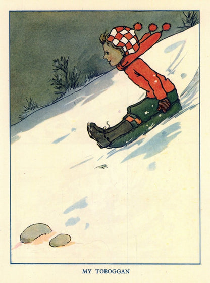 John Hassall (1868-1948) - My Toboggan | Dimensions 3834 x 5157 pixels