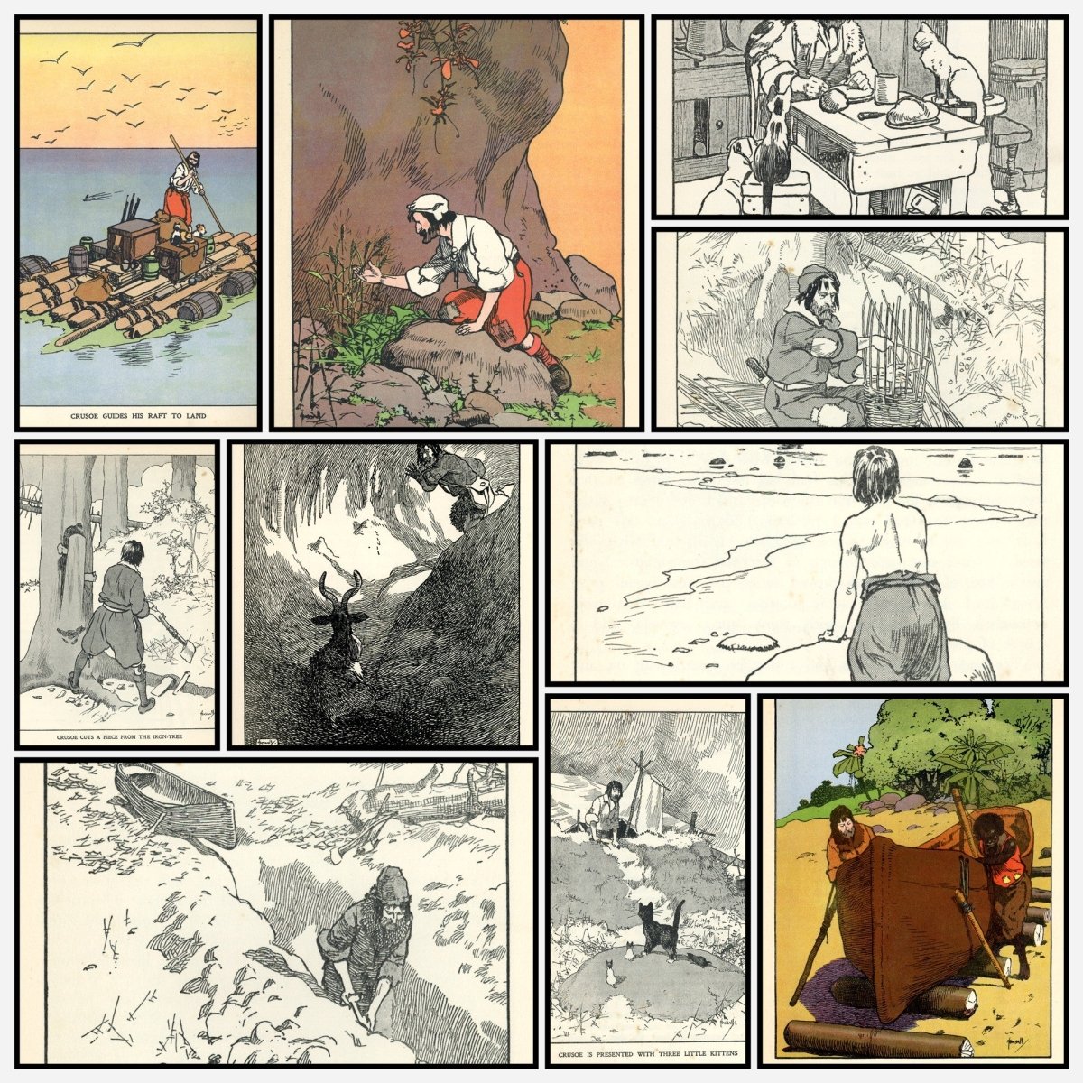 Robinson Crusoe 1936 - John Hassall (1868-1948) | A snapshot of some of the images