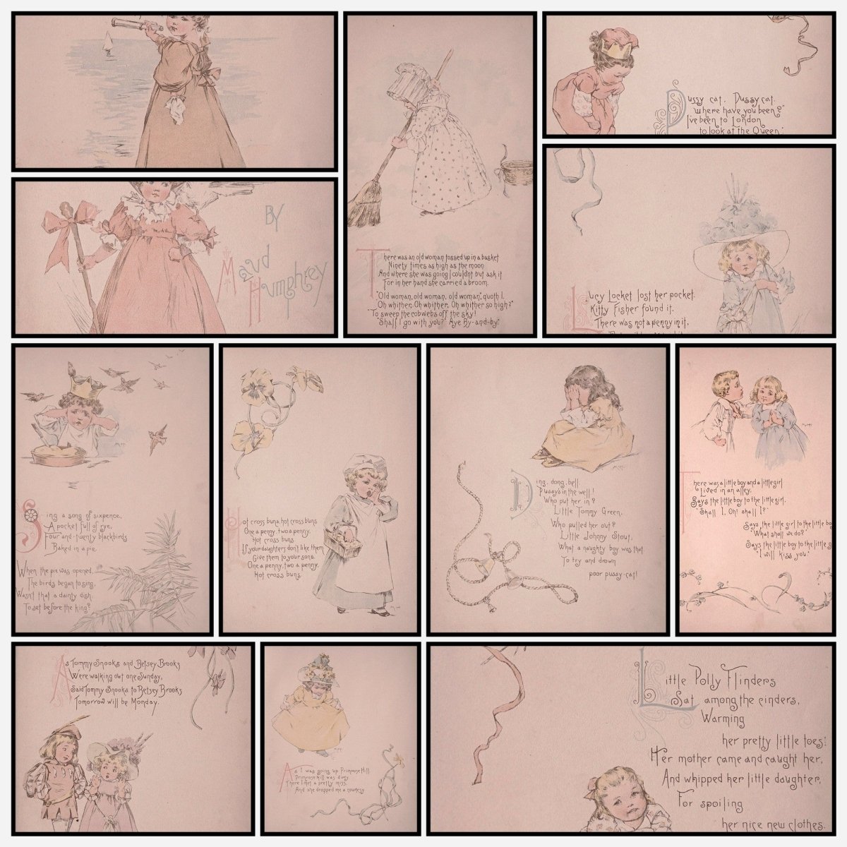 Favorite Rhymes from Mother Goose 1891 - Maud Humphrey | A snapshot of the images