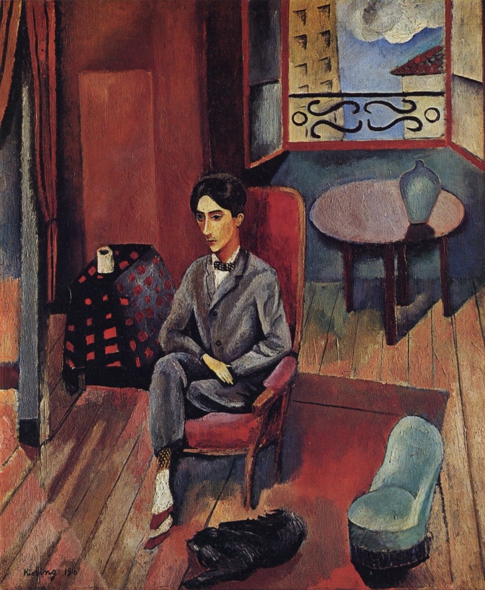 Moïse Kisling - Jean Cocteau in His Studio 1916 | Dimensions 4840 x 5890 pixels
