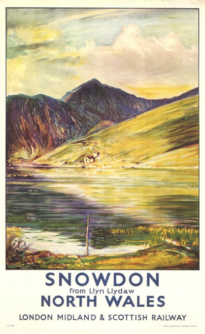Sydney Lee - Snowdon, North Wales Travel Poster | Dimensions 3944 x 6424 pixels