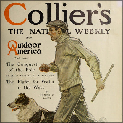 Joseph C. Leyendecker - Collier's 1909 - Man with dog cover | Digital Download - 1 image
