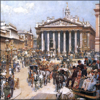 William Logsdail (1859-1944) - Bank & Royal Exchange 1887 | Digital Download - 1 image