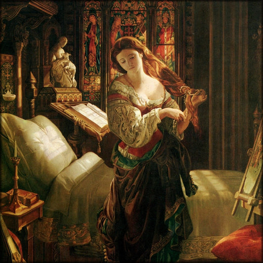 Daniel Maclise - Madeline after Prayer 1868 | Digital Download - 1 image