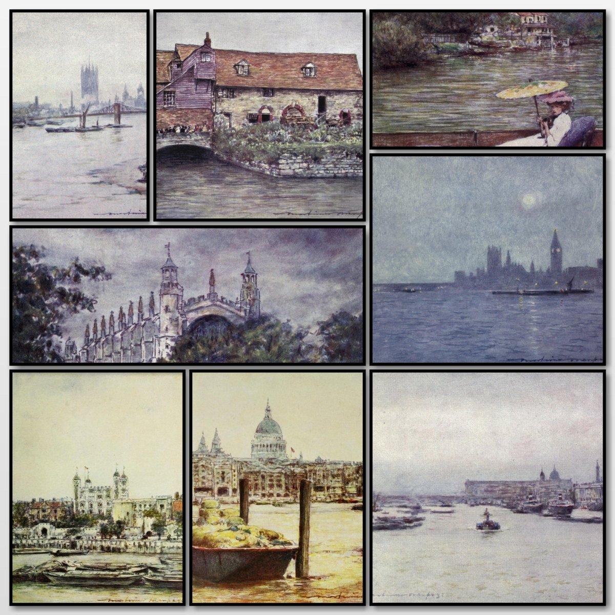 The Thames, 1906 - Mortimer Menpes - 53 images | A snapshot of some of the images