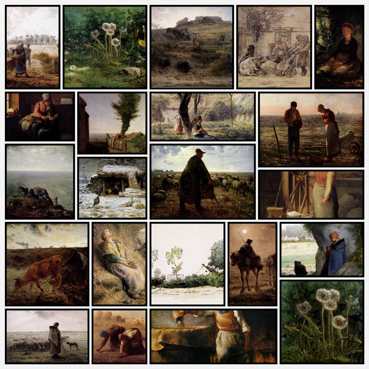 Jean-François Millet Public Domain Images to Download | A snapshot of some of the images