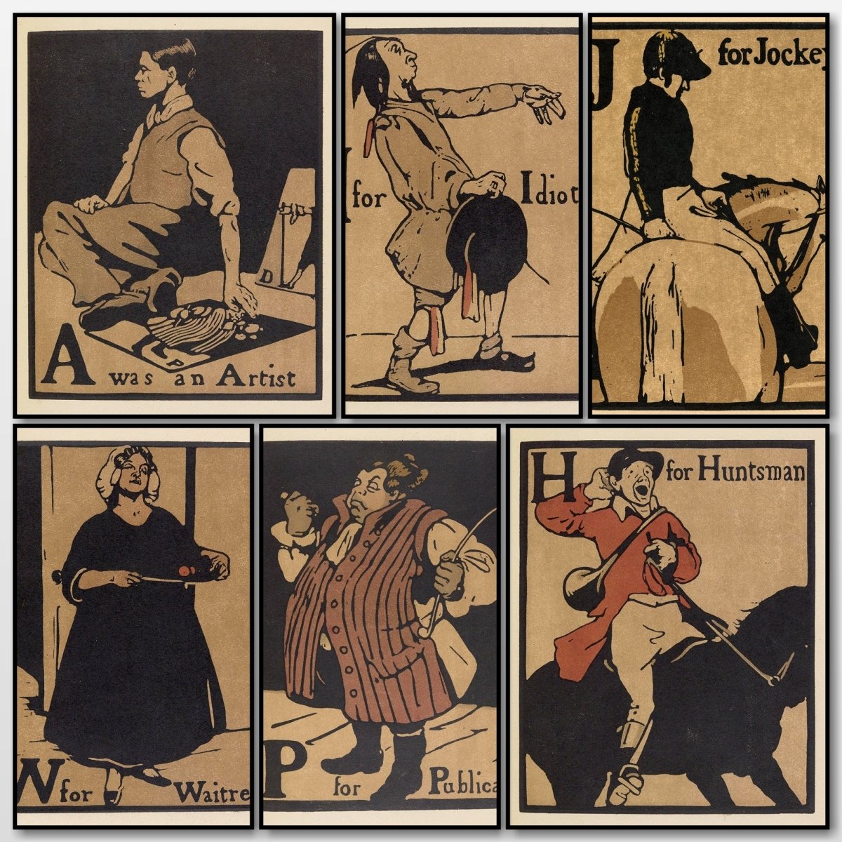 An Alphabet 1897 - William Nicholson - 26 images | A snapshot of some of the images