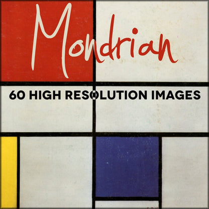 Piet Mondrian Artwork in the Public Domain | Digital Download - 60 images
