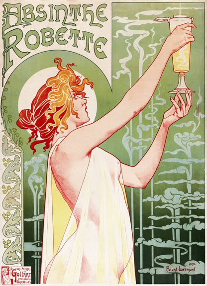 Henri Privat-Livemont (1861-1936) - Absinthe Robette 1896 | Dimensions 4534 x 6276 pixels 