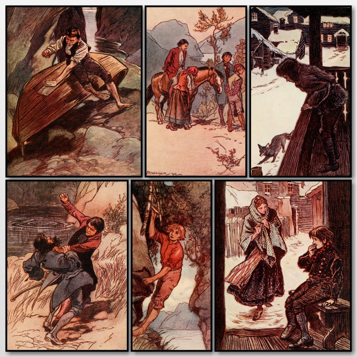 Feats on the Fiord 1914 - Arthur Rackham - 8 images | A snapshot of some of the images
