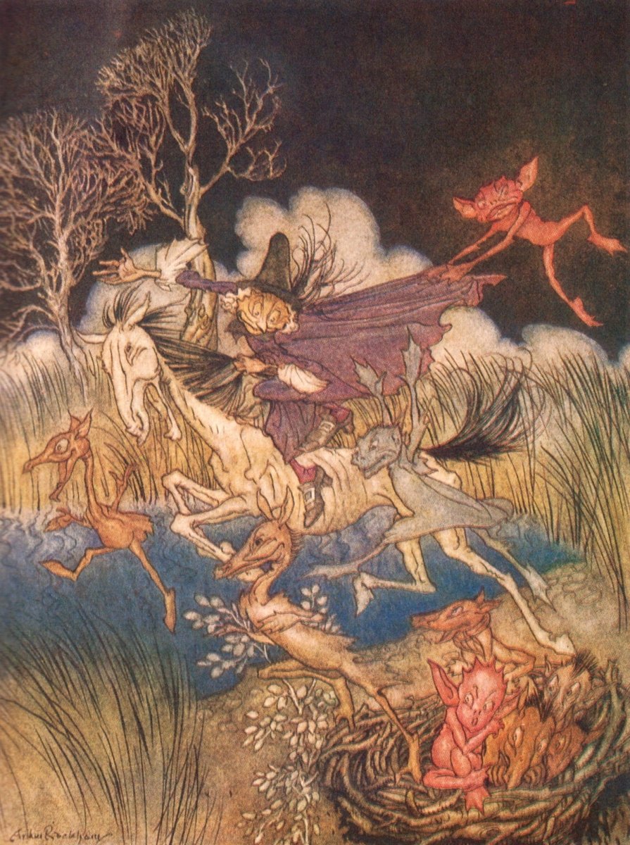 The Legend of Sleepy Hollow - Arthur Rackham - 8 images | Dimensions 3094 x 4151 pixels