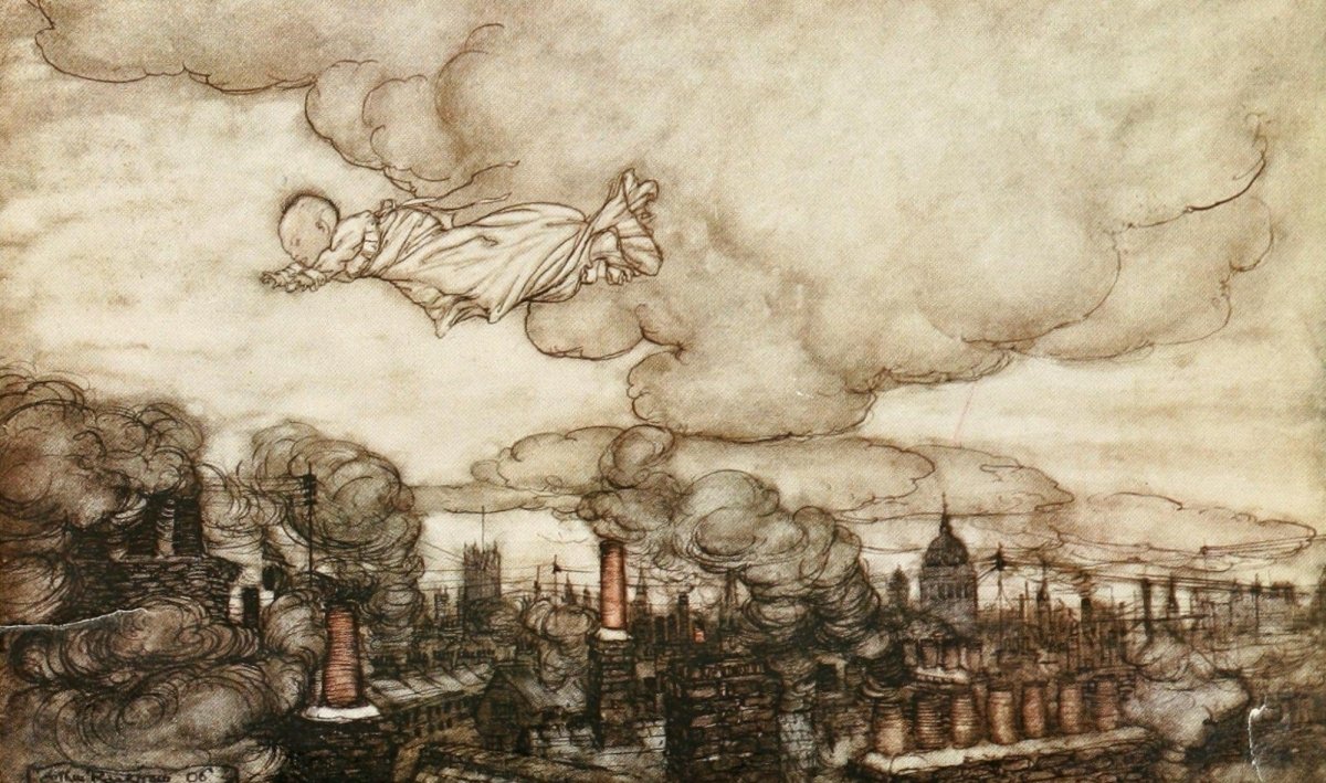 Peter Pan in Kensington Gardens 1912 - Arthur Rackham | Dimensions 2044 x 1208 pixels