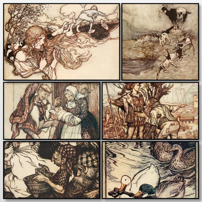 Snowdrop & other Tales 1920 - Arthur Rackham - 13 images | A snapshot of some of the images