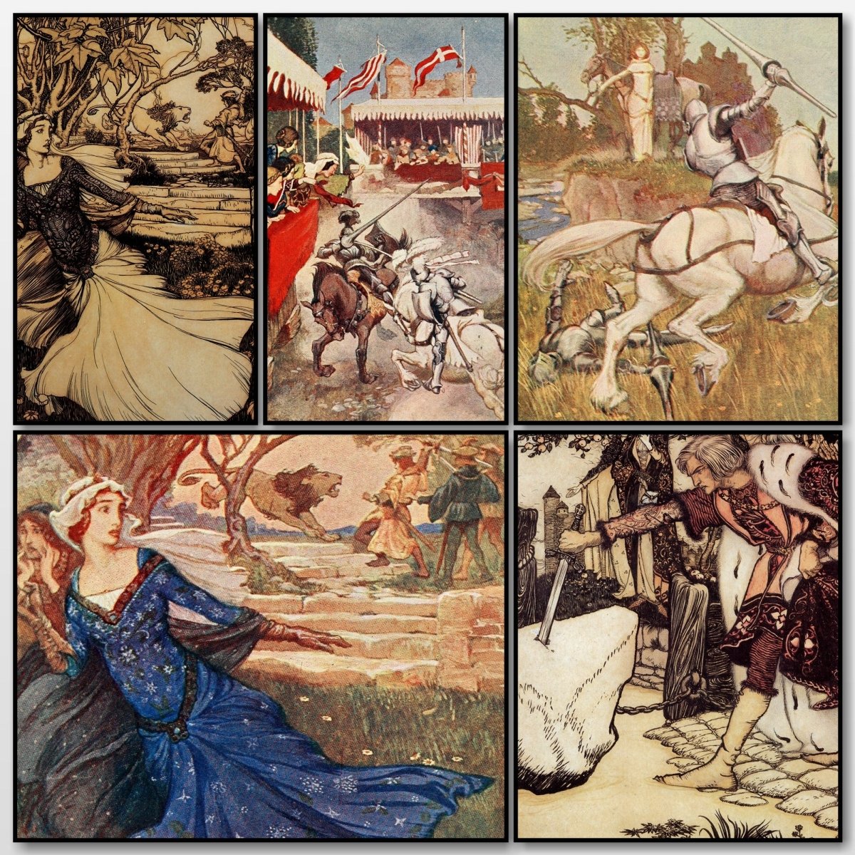 Stories of King Arthur 1910 - Arthur Rackham - 7 images | A snapshot of some of the images