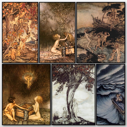 Wonder Book, A 1922 - Arthur Rackham - 9 images | A snapshot of some of the images