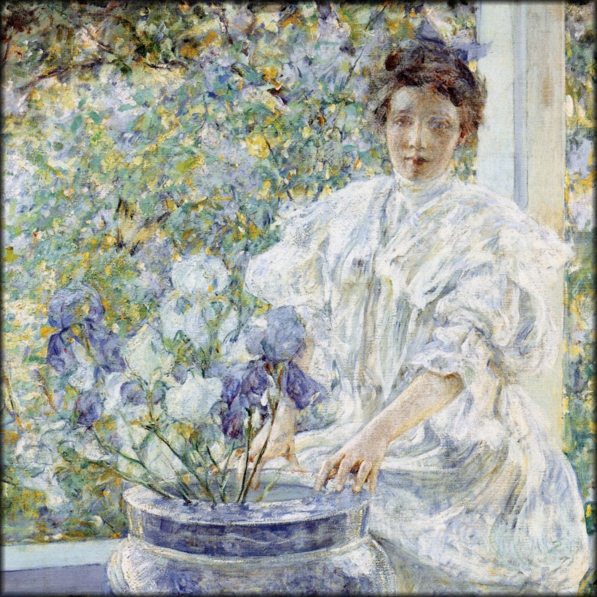 Robert Reid (1862-1929) - Woman with a Vase of Irises | Digital Download - 1 image