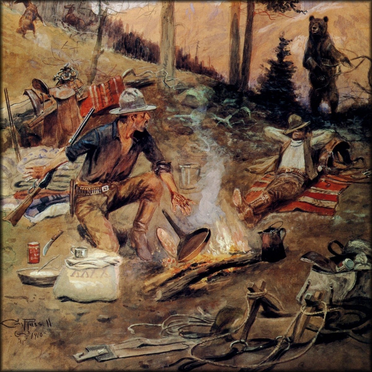 Charles M. Russell - The Unexpected Guest 1916 | Digital Download - 1 image