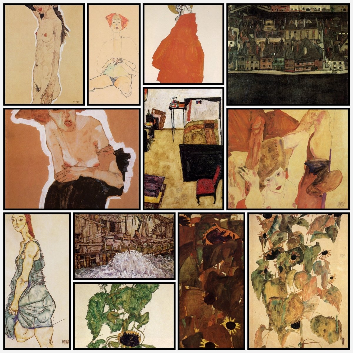 Egon Schiele Public Domain Images to Download | A snapshot of some of the images