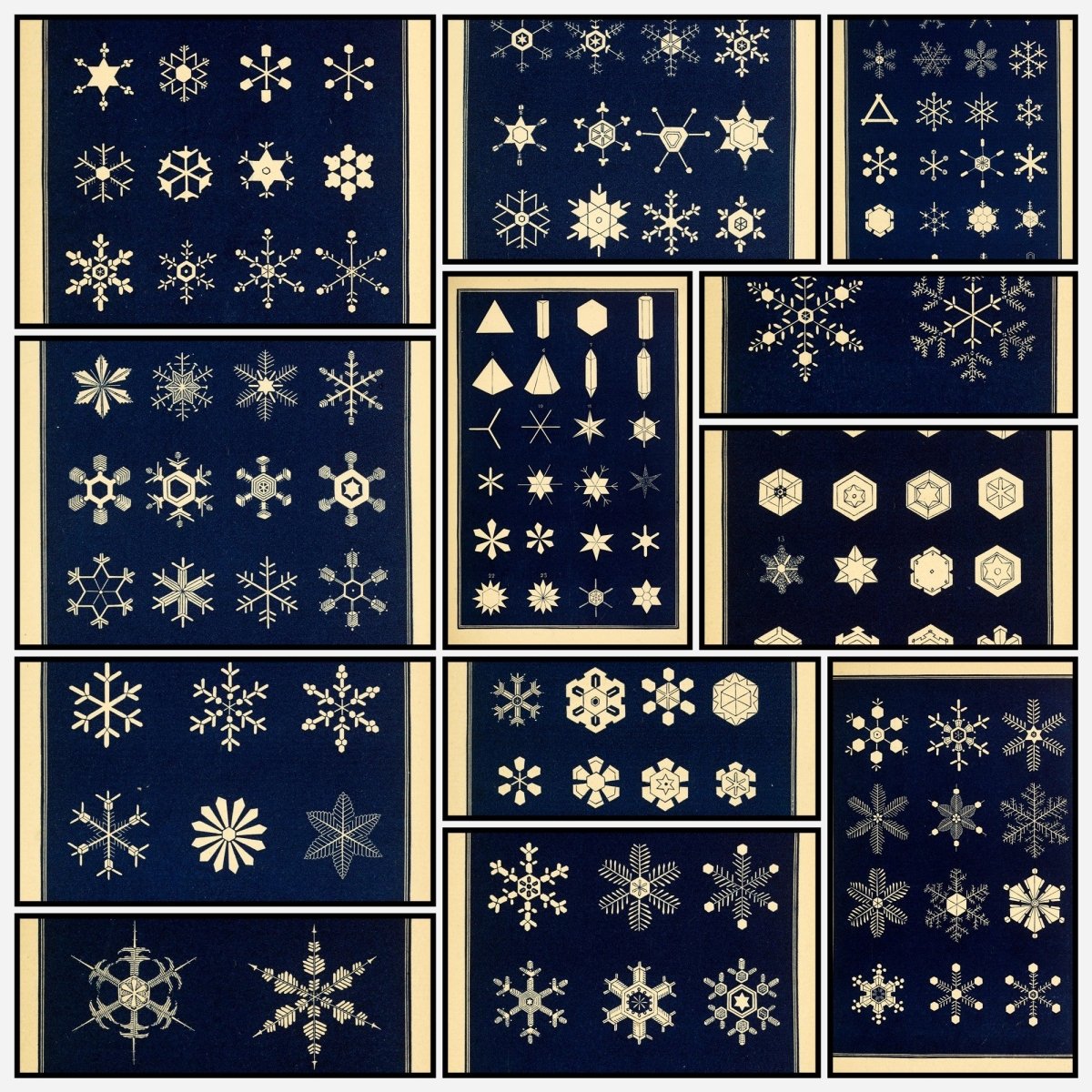 Snow-flakes 1863 - 12 Vintage Images | A snapshot of the images