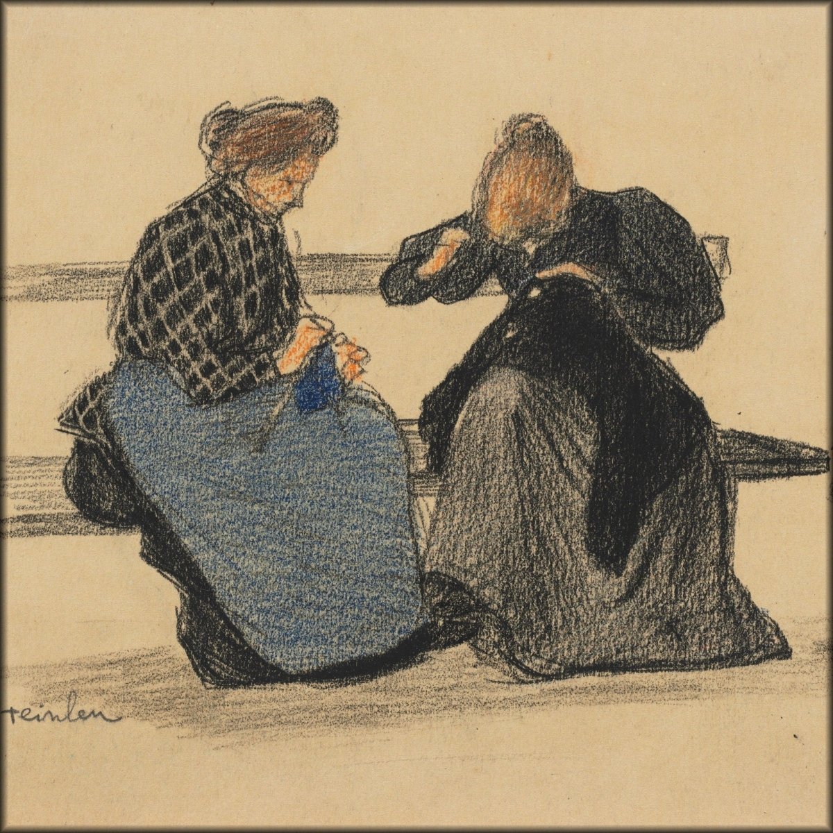Théophile Steinlen - Three Figures 1900s | Digital Download - 1 image