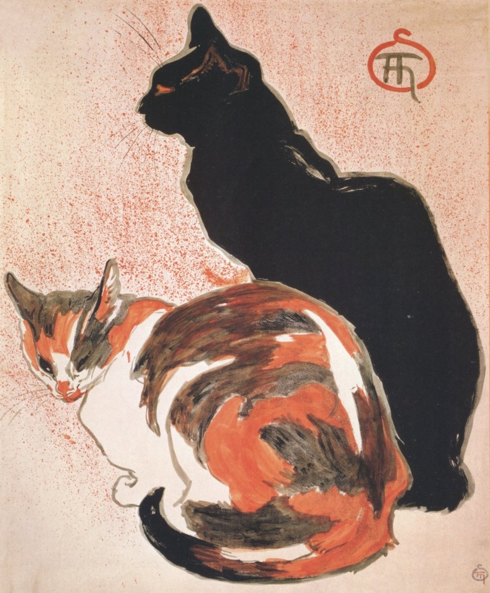 Théophile Steinlen (1859-1923) - Two Cats 1894 | Dimensions 4736 x 5728 pixels