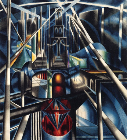 Joseph Stella (1877-1946) - Old Brooklyn Bridge 1930s | Dimensions 4976 x 5480 pixels