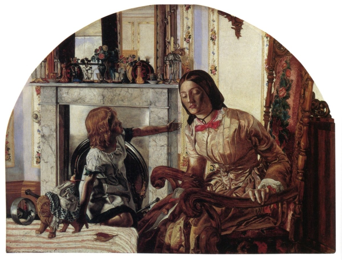 Frederic Stephens (1828-1907) - Mother and Child c.1854 | Dimensions 4840 x 3670 pixels