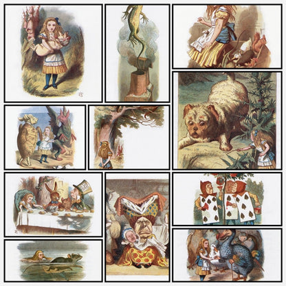 The Nursery Alice 1890 - Thompson & Tenniel | A snapshot of some of the images