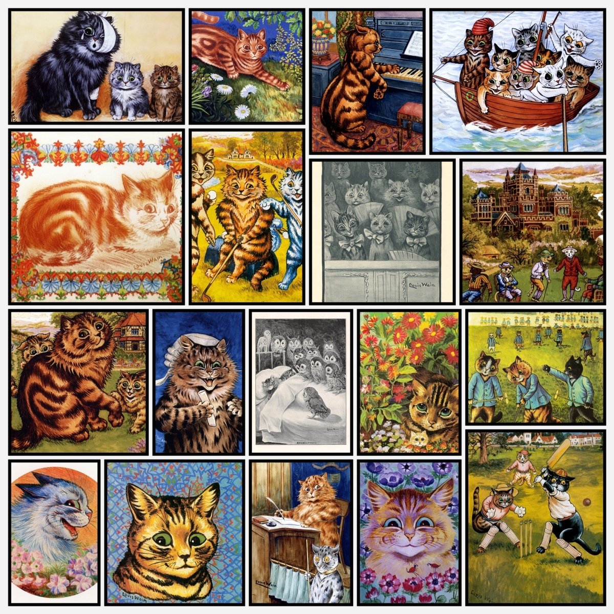 Louis Wain Public Domain Images to Download | A snapshot of some of the images