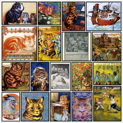 Louis Wain Public Domain Images to Download | A snapshot of some of the images