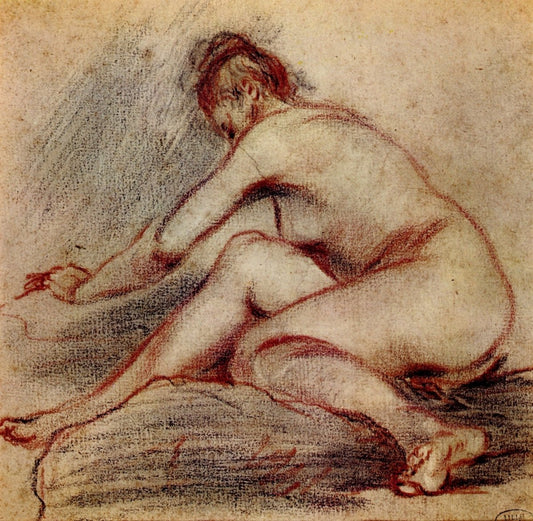 Antoine Watteau (1684-1721) - Nude Woman c1719 | Dimensions 5128 x 5016 pixels