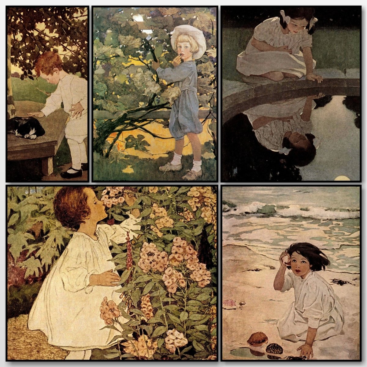 The Five Senses, 1911 - Jessie Willcox Smith - 5 images | A snapshot of the images