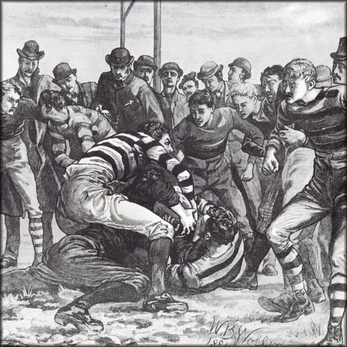 William B Wollen (1857-1936) - Football, a Maul in Goal 1881 | Digital Download - 1 image